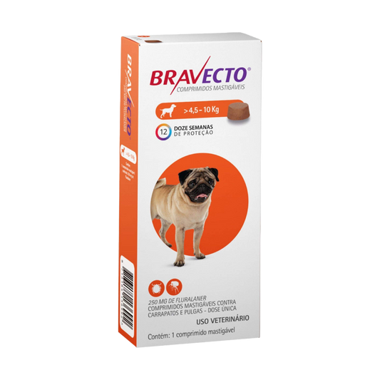 Antipulgas Bravecto Comprimido para Cães - 4,5KG a 10KG