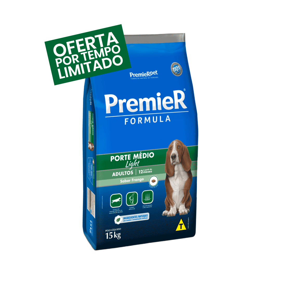 Premier Formula Light - Adultos - Porte Médio - Frango - 15KG