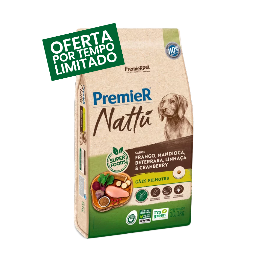 Premier Nattu - Filhotes - Frango e Mandioca - 10KG