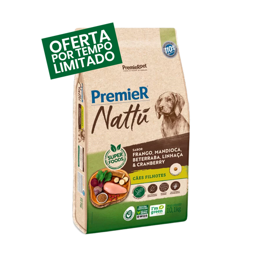 Premier Nattu - Filhotes - Frango e Mandioca - 10KG