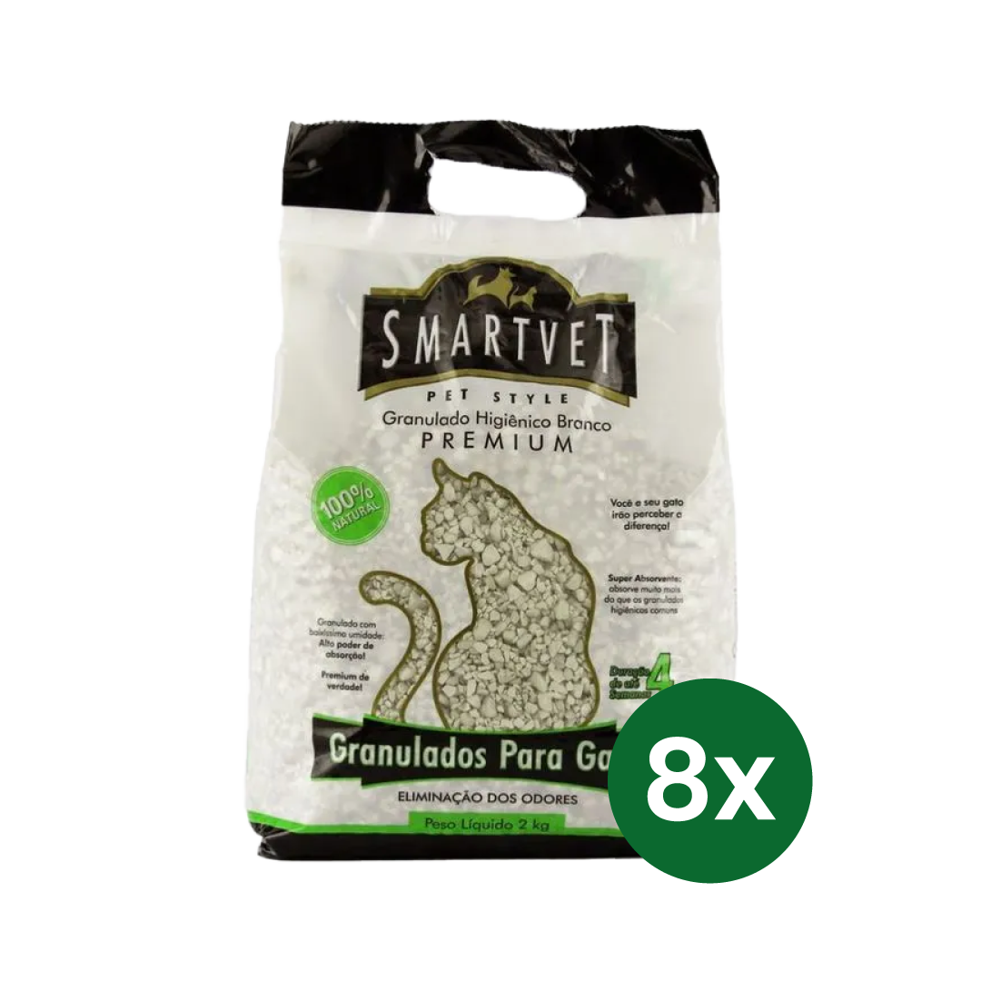 Areia Higiênica Branca - 16KG (Pack com 8 Unidades de 2KG) - SmartVet